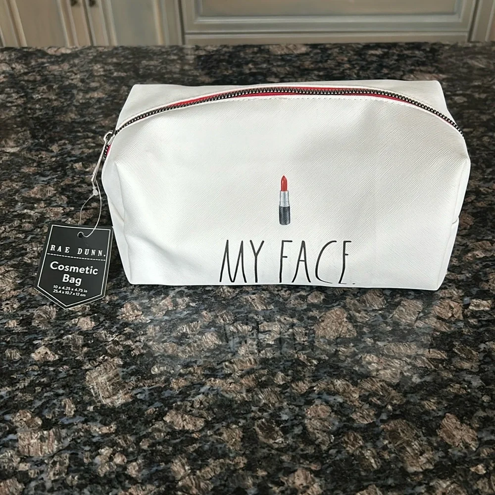 RAE DUNN MY FACE LIPSTICK COSMETIC BAG NWT